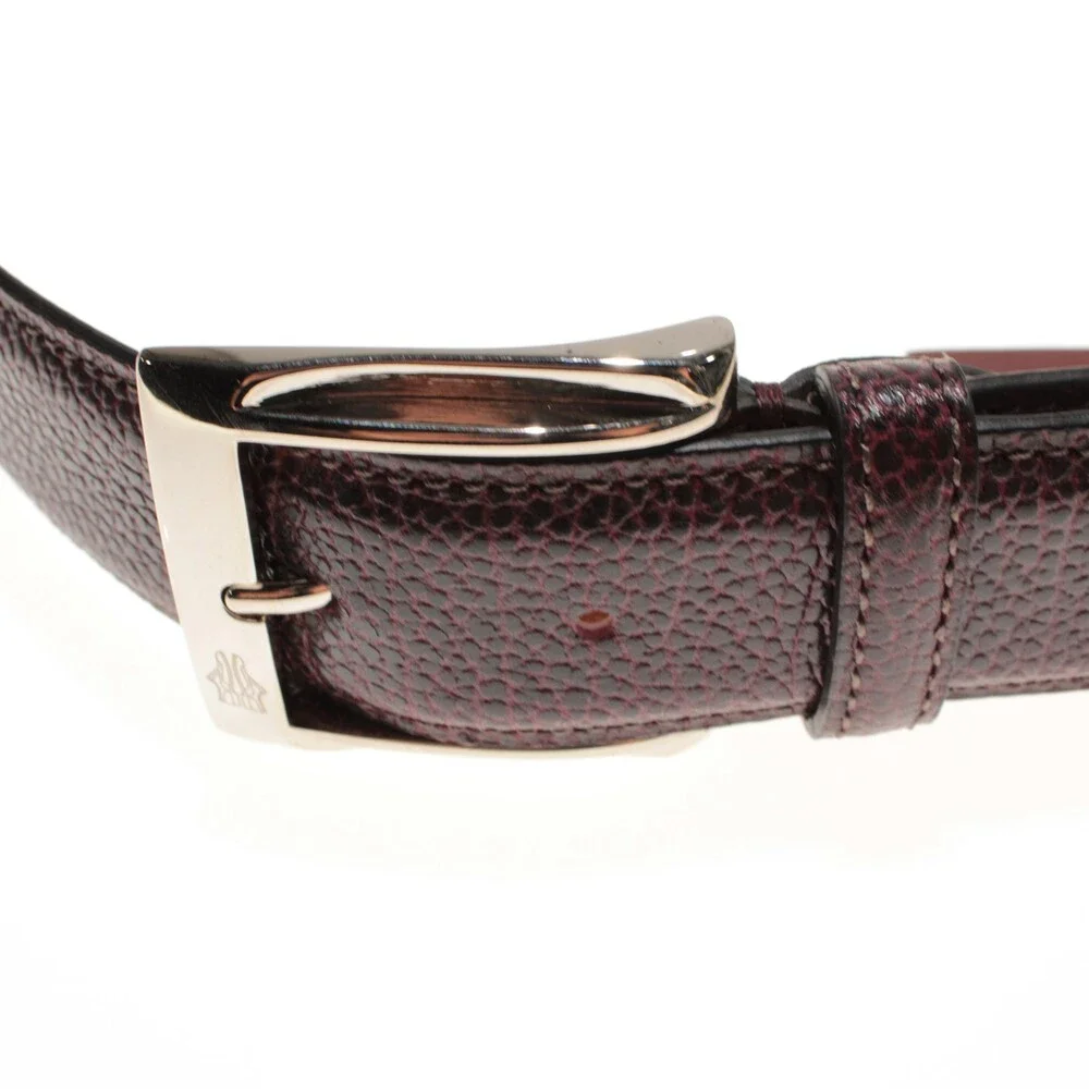 Di Bianco NWT Cut to Size Dress Belt In Dark Red Pebbled Leather One Size
